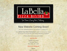 Tablet Screenshot of labellapizzabistro.com